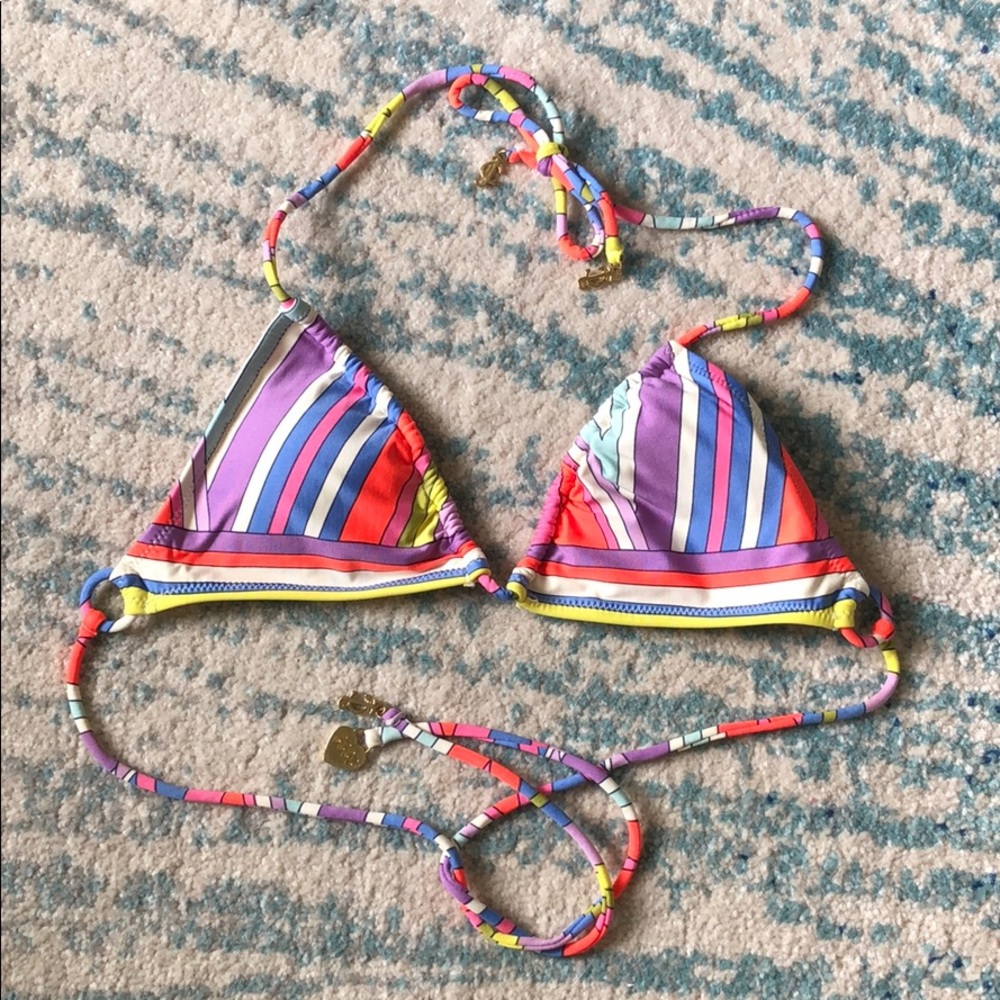 Juicy Couture Stripe Triangle Bikini Top, New